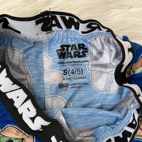 {Star Wars} Pajama Pants and Long Sleeve Tee Bundle - Boy's 4/5 - Picture 10 of 10